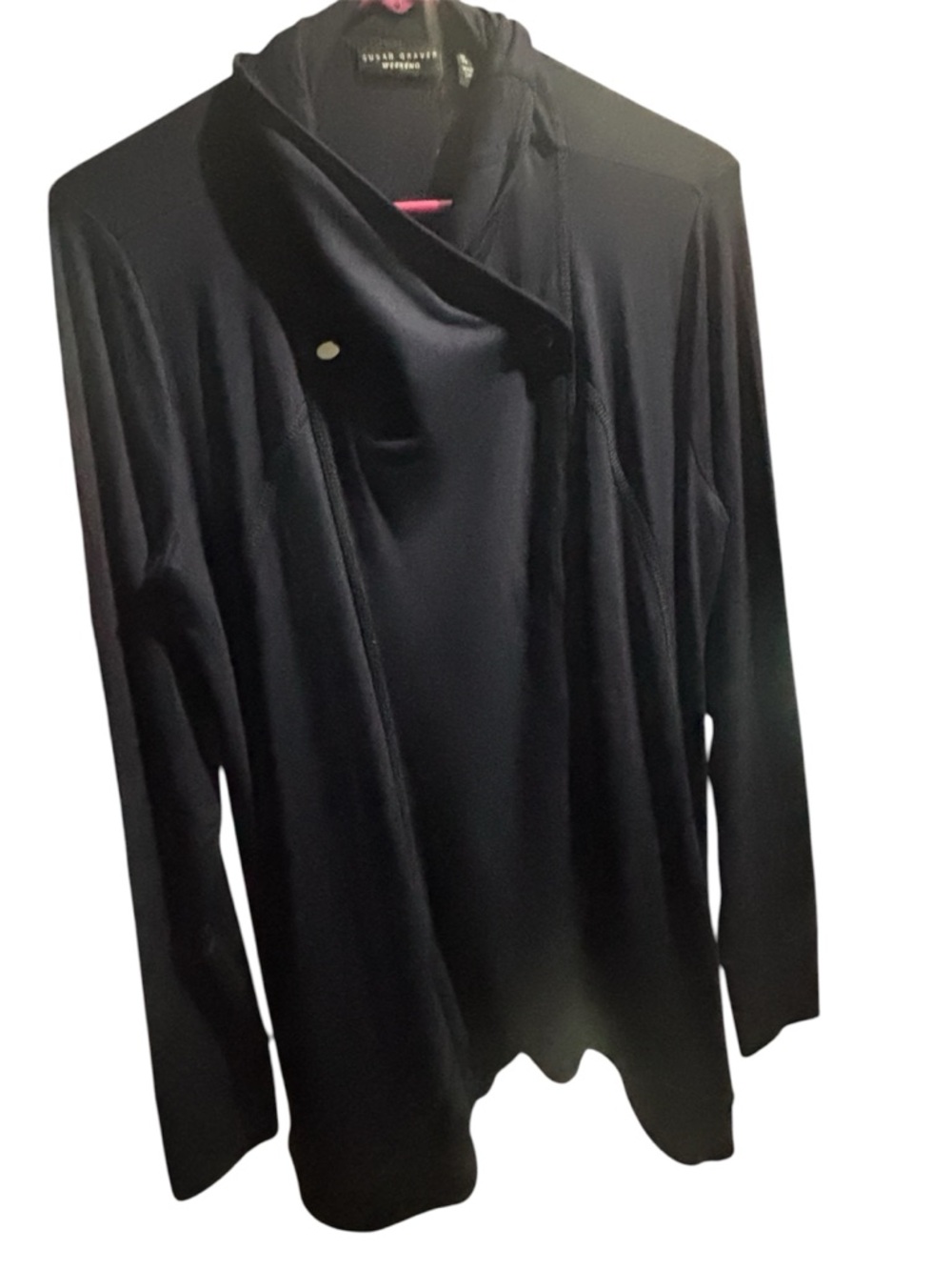 Susan Graver Navy Blue Weekend Lightweight Cardigan